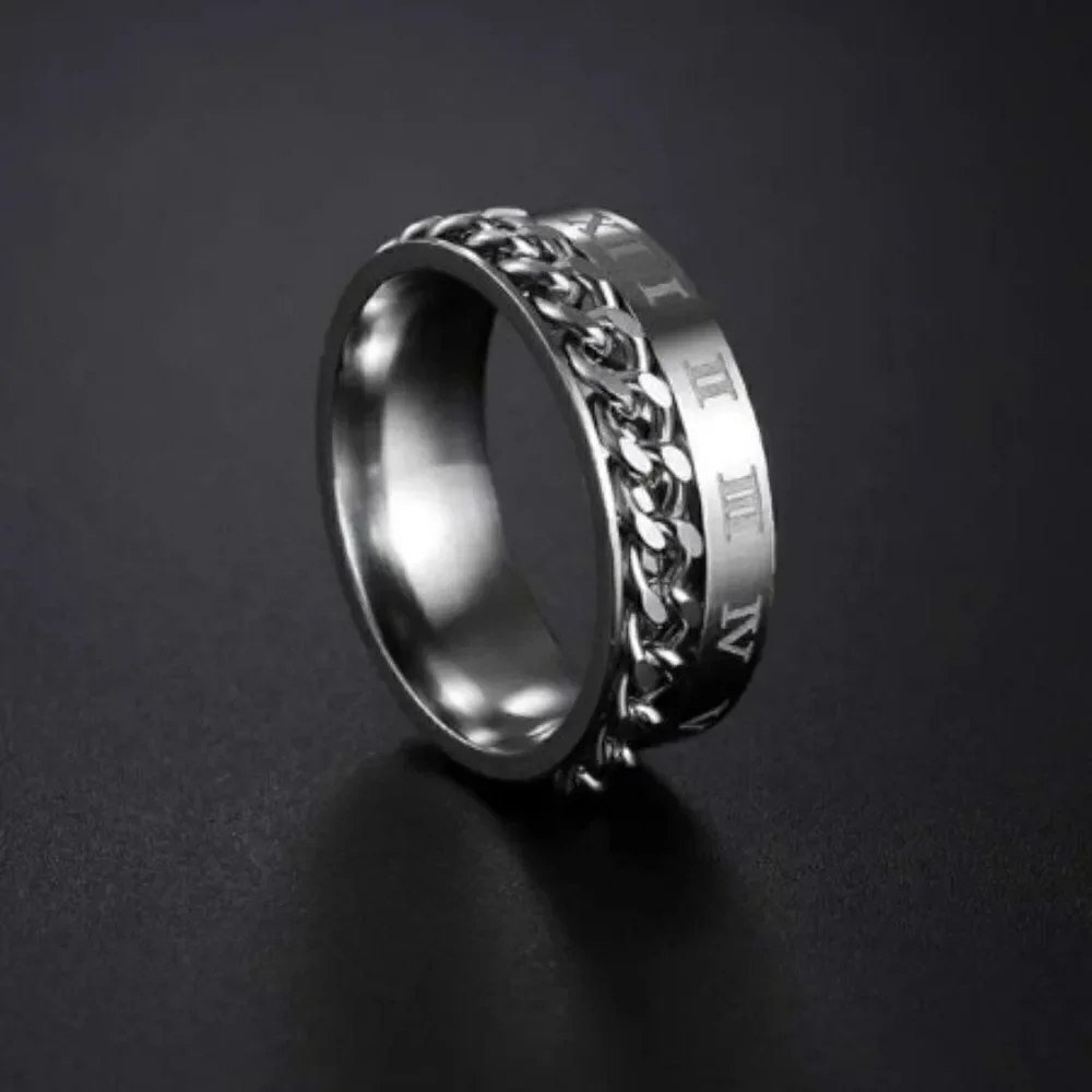 SILVER STAINLESS STEEL BRAIDED RING